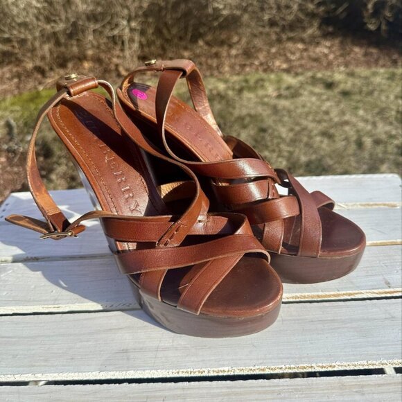 Burberry Leather Slingback Sandals - Size 38.5 - Picture 1 of 9